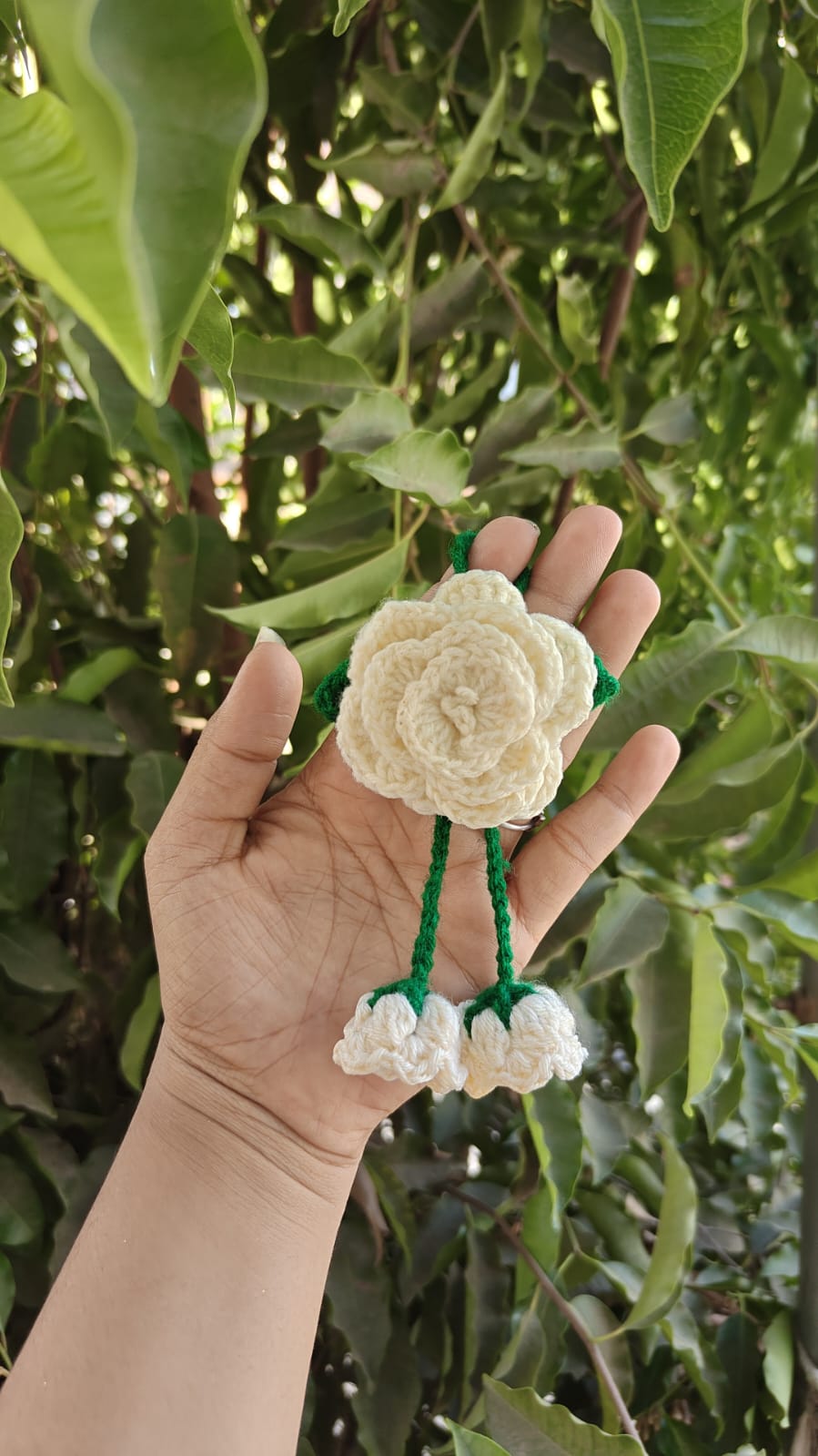 Delicate white and gold crochet angel amigurumi for christenings or holiday decor.